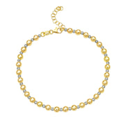 Bids.com 14k Two Tone Gold Polished Diamond Cut Bead Bracelet (4.00 mm) Bracelets White Smoke 8 / Two-Tone Gold
