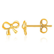 Bids.com 14k Yellow Gold Bow Style Post Earrings Earrings White Smoke Yellow Gold