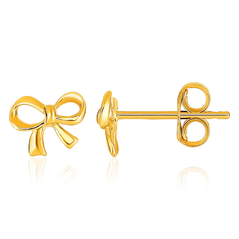 Bids.com 14k Yellow Gold Bow Style Post Earrings Earrings White Smoke Yellow Gold