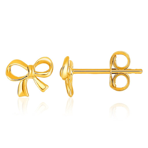 Bids.com 14k Yellow Gold Bow Style Post Earrings Earrings White Smoke Yellow Gold