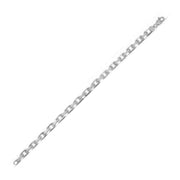 Bids.com 14k White Gold French Cable Link Chain (4.80 mm) Necklaces White Smoke 20 / White Gold,22 / White Gold,24 / White Gold,26 / White Gold