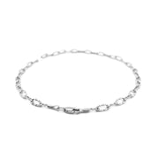 Bids.com 14k White Gold Anklet with Fancy Hammered Oval Links Accessories White Smoke 10 / White Gold