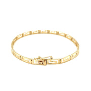 Bids.com 14k Yellow Gold Greek Fret Design Fancy Bracelet Bracelets White Smoke 7.25 / Yellow Gold