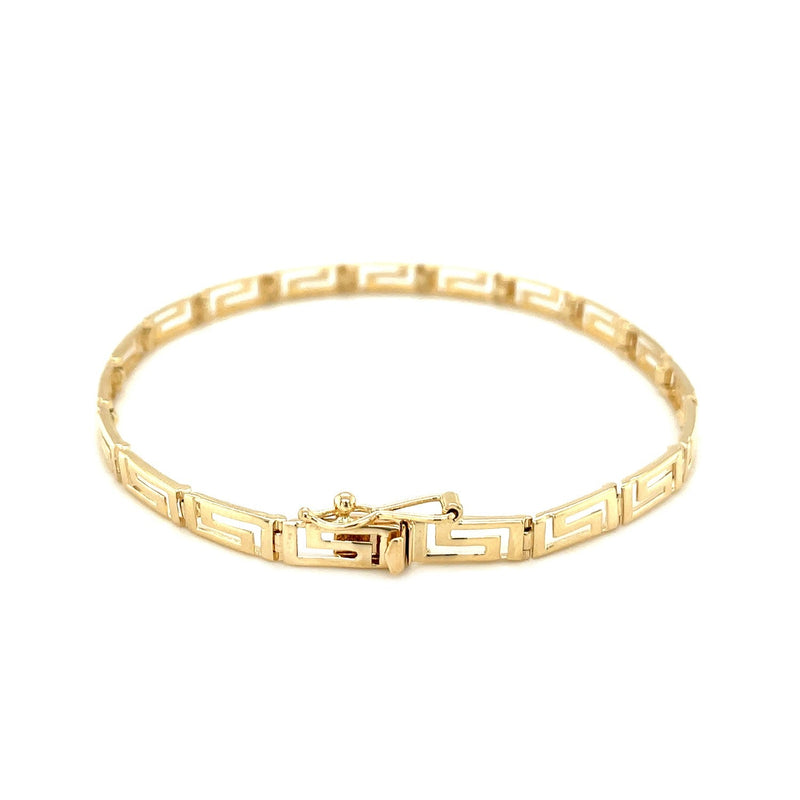 Bids.com 14k Yellow Gold Greek Fret Design Fancy Bracelet Bracelets White Smoke 7.25 / Yellow Gold