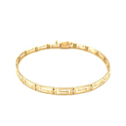 Bids.com 14k Yellow Gold Greek Fret Design Fancy Bracelet Bracelets White Smoke 7.25 / Yellow Gold