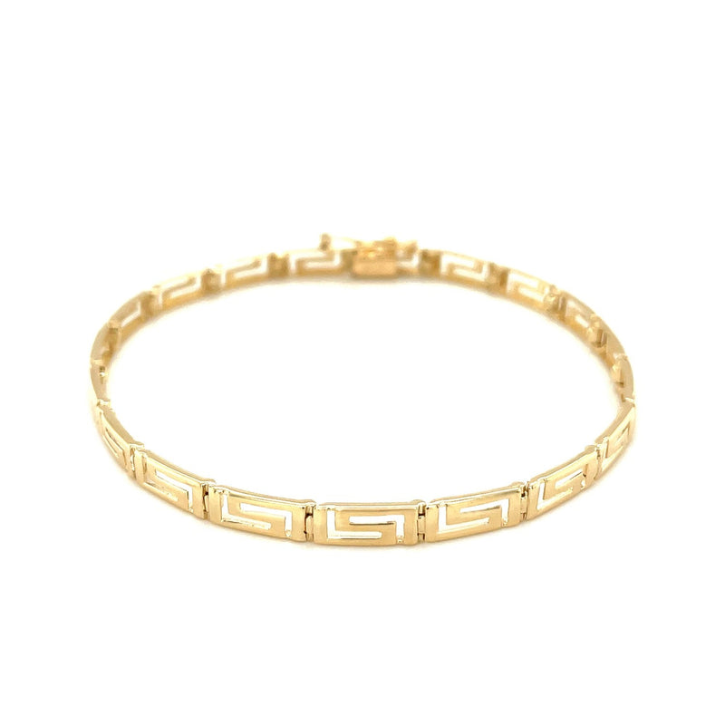 Bids.com 14k Yellow Gold Greek Fret Design Fancy Bracelet Bracelets White Smoke 7.25 / Yellow Gold