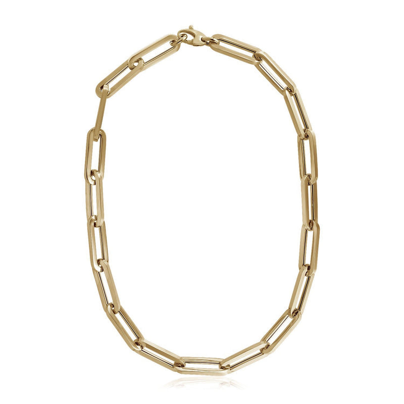 Bids.com 14k Yellow Gold Extra Wide Paperclip Chain Necklace Necklaces White Smoke 18 / Yellow Gold