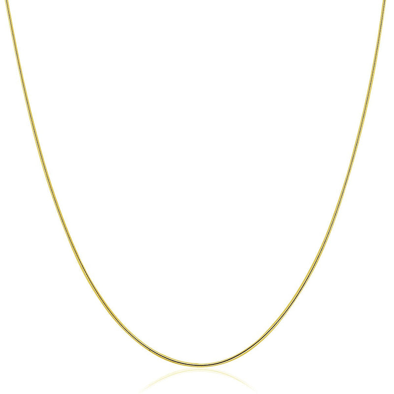 Bids.com 14k Yellow Gold Thin Motif Round Omega Necklace Necklaces White Smoke 16 / Yellow Gold,18 / Yellow Gold
