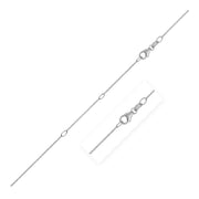 Bids.com Double Extendable Cable Chain in 14k White Gold (0.85mm) Necklaces White Smoke 18 / White Gold