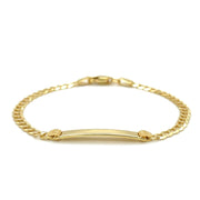 Bids.com 14k Yellow Gold Curb Link Style Children's ID Bracelet Bracelets White Smoke 6 / Yellow Gold