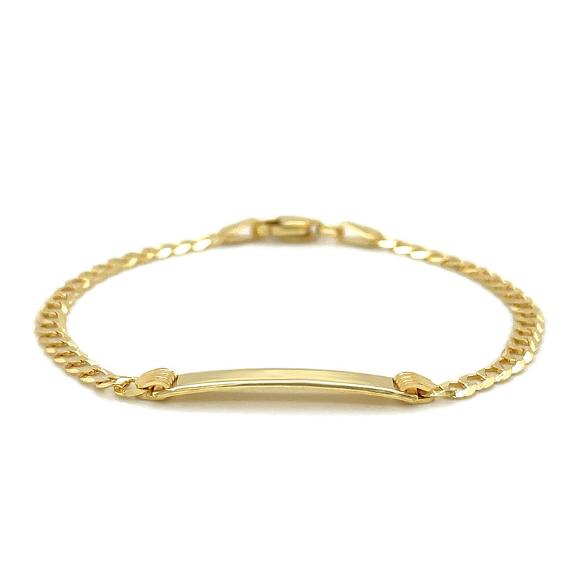 Bids.com 14k Yellow Gold Curb Link Style Children's ID Bracelet Bracelets White Smoke 6 / Yellow Gold