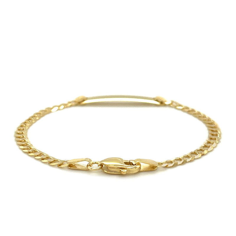 Bids.com 14k Yellow Gold Curb Link Style Children's ID Bracelet Bracelets White Smoke 6 / Yellow Gold
