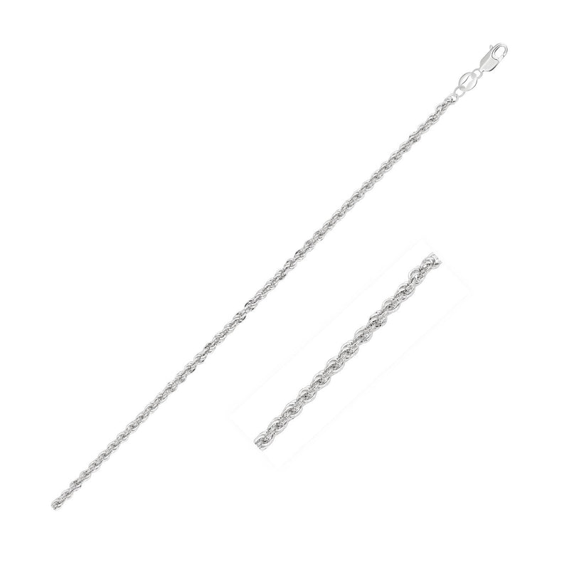 Bids.com 2.0mm 14k White Gold Light Rope Chain Necklaces White Smoke 16 / White Gold,18 / White Gold,20 / White Gold