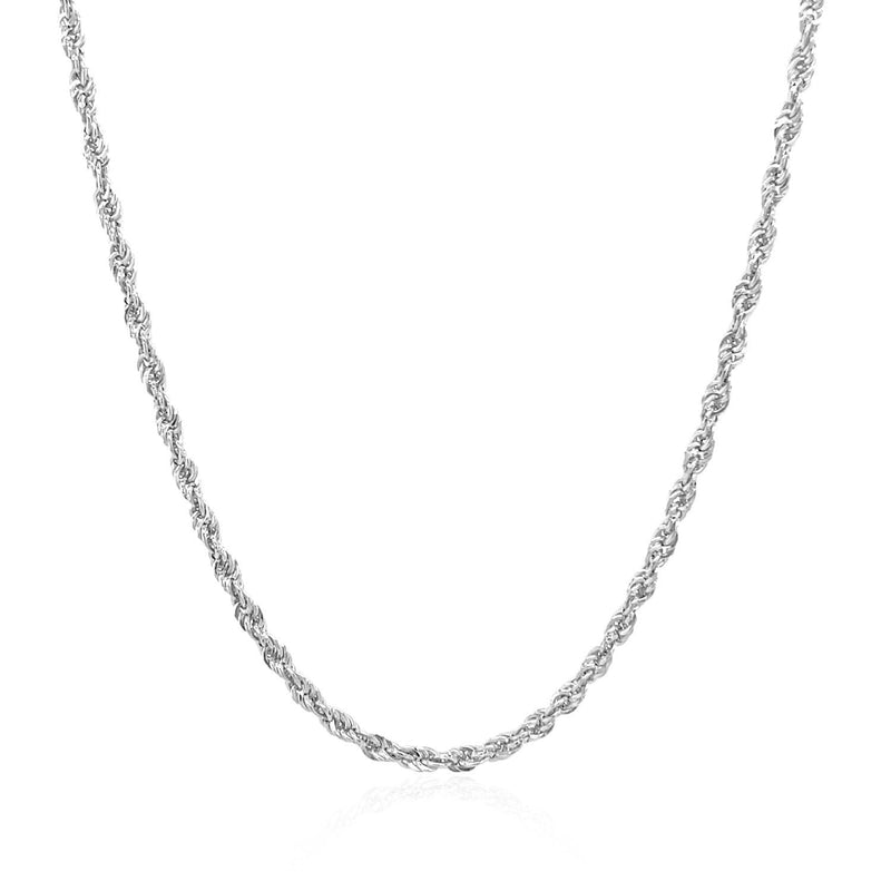 Bids.com 2.0mm 14k White Gold Light Rope Chain Necklaces White Smoke 16 / White Gold,18 / White Gold,20 / White Gold