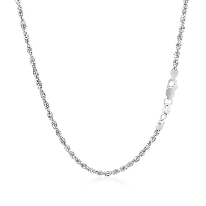 Bids.com 2.0mm 14k White Gold Light Rope Chain Necklaces White Smoke 16 / White Gold,18 / White Gold,20 / White Gold