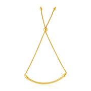 Bids.com 14k Yellow Gold Smooth Curved Bar and Lariat Style Bracelet Bracelets White Smoke 9.25 / Yellow Gold