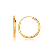 Bids.com 10k Yellow Gold Polished Endless Hoop Earrings (16mm Diameter) Earrings White Smoke Yellow Gold