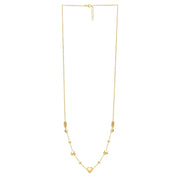 Bids.com 14k Yellow Gold Puff Heart Adjustable Necklace Necklaces White Smoke 24 / Yellow Gold