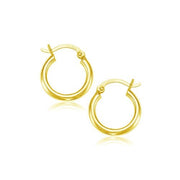 Bids.com 10k Yellow Gold Polished Hoop Earrings (15 mm) Earrings White Smoke Yellow Gold