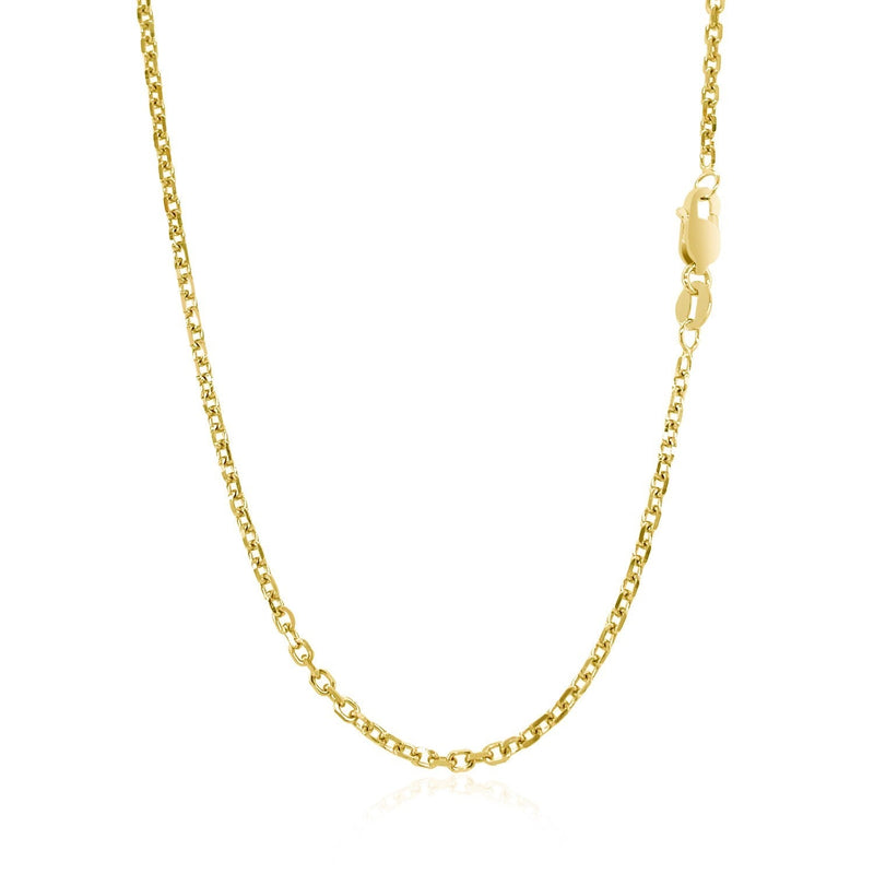 Bids.com 18k Yellow Gold Diamond Cut Cable Link Chain (1.90 mm) Necklaces White Smoke 18 / Yellow Gold,20 / Yellow Gold,24 / Yellow Gold