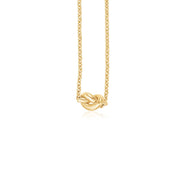 Bids.com 14k Yellow Gold Chain Necklace with Polished Knot Necklaces White Smoke 18 / Yellow Gold