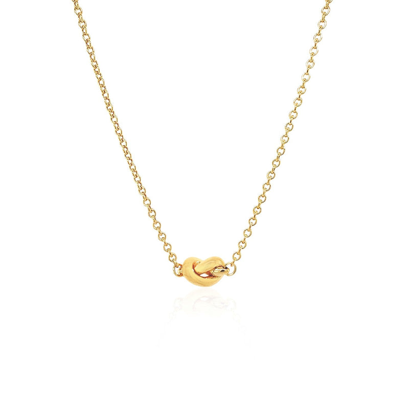 Bids.com 14k Yellow Gold Chain Necklace with Polished Knot Necklaces White Smoke 18 / Yellow Gold