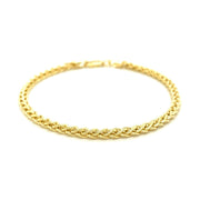 Bids.com 3.3mm 14k Yellow Gold Light Weight Wheat Bracelet Bracelets White Smoke 7.25 / Yellow Gold