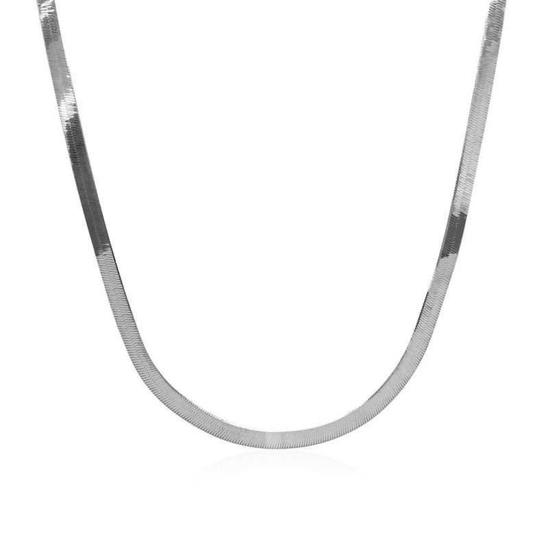 Bids.com 14k White Gold Super Flex Herringbone Chain (2.80 mm) Necklaces White Smoke 16 / White Gold,18 / White Gold