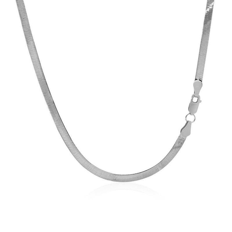 Bids.com 14k White Gold Super Flex Herringbone Chain (2.80 mm) Necklaces White Smoke 16 / White Gold,18 / White Gold