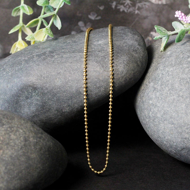 Bids.com 14k Yellow Gold Bead Chain 1.5mm Necklaces Black 16 / Yellow Gold,18 / Yellow Gold,20 / Yellow Gold