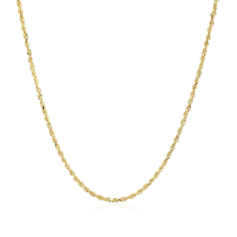 Bids.com 10k Yellow Gold Solid Diamond Cut Rope Chain 1.4mm Necklaces White Smoke 16 / Yellow Gold,18 / Yellow Gold,20 / Yellow Gold,22 / Yellow Gold,24 / Yellow Gold