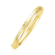 Bids.com 14k Yellow Gold Dome Florentine Design Bangle Bracelets White Smoke 7 / Yellow Gold,8 / Yellow Gold