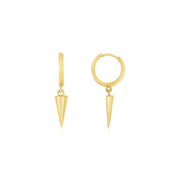 Bids.com 14K Yellow Gold Dangling Spike Drop Hoop Earrings Earrings White Smoke Yellow Gold