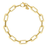 Bids.com 14k Yellow Gold Diamante Paperclip Chain Bracelet (7.00 mm) Bracelets White Smoke 7 / Yellow Gold