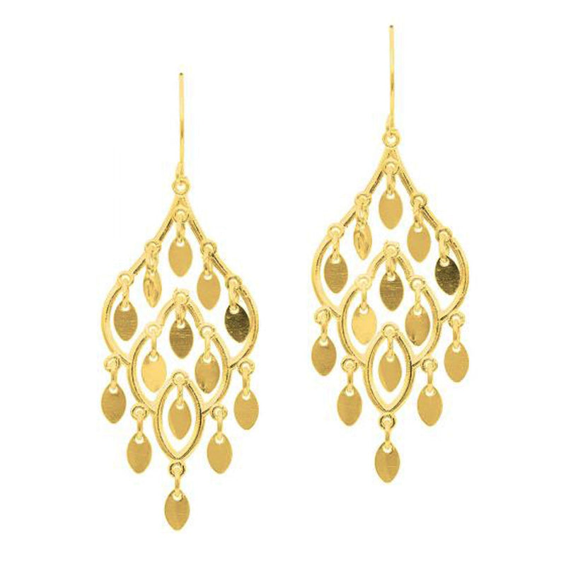Bids.com 14K Yellow Gold Polished Chandelier Earring Earrings White Smoke Yellow Gold