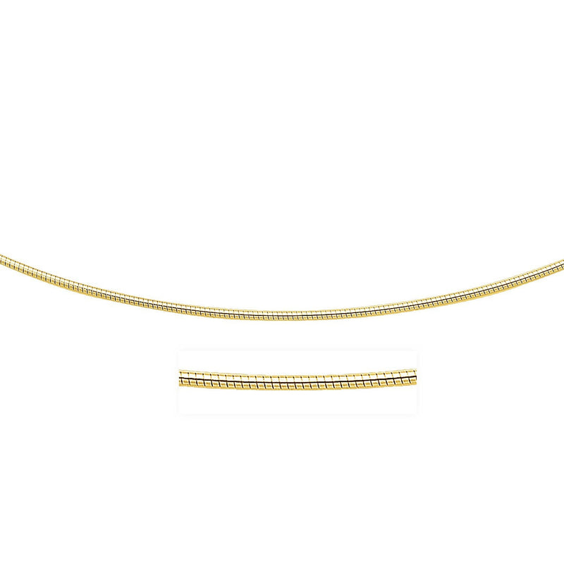 Bids.com 14k Yellow Gold Necklace in a Round Omega Chain Style Necklaces White Smoke 16 / Yellow Gold,17 / Yellow Gold,18 / Yellow Gold,20 / Yellow Gold