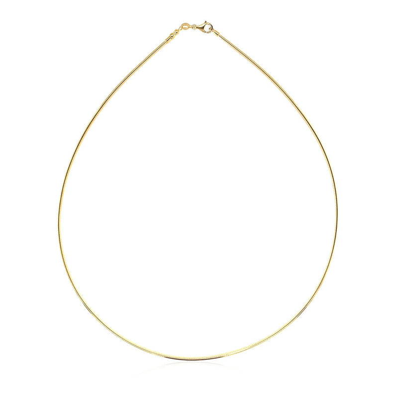 Bids.com 14k Yellow Gold Necklace in a Round Omega Chain Style Necklaces White Smoke 16 / Yellow Gold,17 / Yellow Gold,18 / Yellow Gold,20 / Yellow Gold
