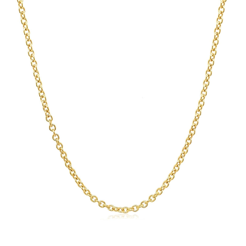 Bids.com 14k Yellow Gold Round Cable Link Chain 1.9mm Necklaces White Smoke 16 / Yellow Gold,18 / Yellow Gold,20 / Yellow Gold