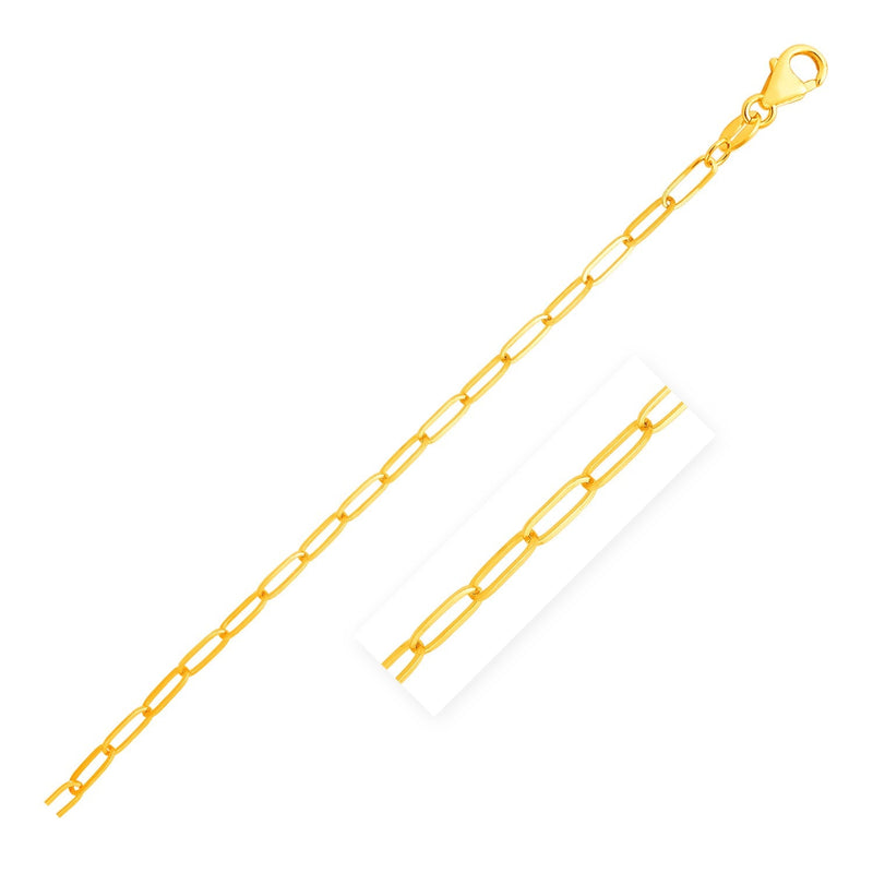 Bids.com 14K Yellow Gold Paperclip Chain (3.5mm) Necklaces White Smoke 18 / Yellow Gold,20 / Yellow Gold,24 / Yellow Gold