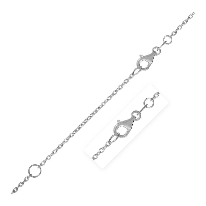 Bids.com Extendable Cable Chain in 14k White Gold (1.5mm) Necklaces White Smoke 18 / White Gold