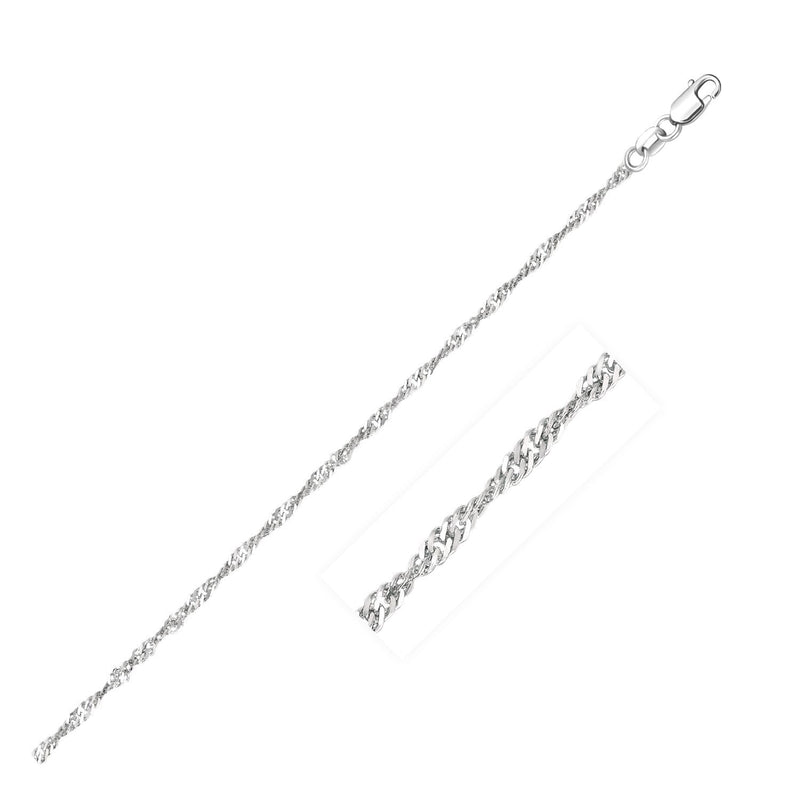 Bids.com 14k White Gold Singapore Chain 1.7mm Necklaces White Smoke 16 / White Gold,18 / White Gold,20 / White Gold