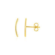 Bids.com 14k Yellow Gold Curve Climber Post Earrings Earrings White Smoke Yellow Gold
