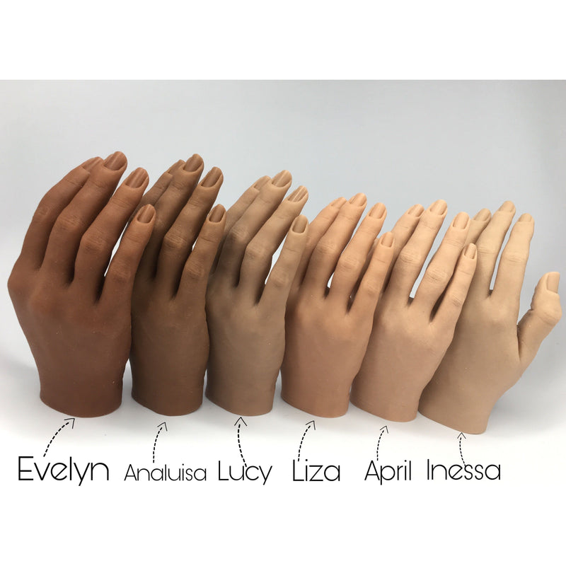 Red Iguana LLC Set of Two 2.0 Half Silicone Practice Hands (Left and Right) 2.0 Hand Light Gray Set of 2 (Left and Right) hands / Poseable / Inessa,Set of 2 (Left and Right) hands / Poseable / April,Set of 2 (Left and Right) hands / Poseable / Liza,Set of 2 (Left and Right) hands / Poseable / Lucy,Set of 2 (Left and Right) hands / Poseable / Analuis