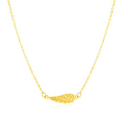 Bids.com 14K Yellow Gold Angel Wing Necklace Necklaces White Smoke 18 / Yellow Gold
