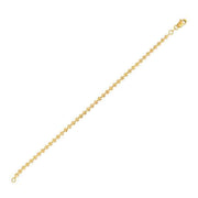 Bids.com Moon Cut Bead Chain Bracelet in 14k Yellow Gold  (3.00 mm) Bracelets White Smoke 7 / Yellow Gold