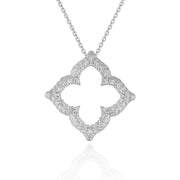 Bids.com 14k White Gold Diamond Cut-out Flower Pendant (1/3 cttw) Necklaces White Smoke 16 / White Gold