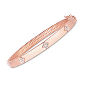 Bids.com 14k Rose Gold Trilogy Diamond Bangle (5.40 mm) Bracelets White Smoke 7 / Rose Gold