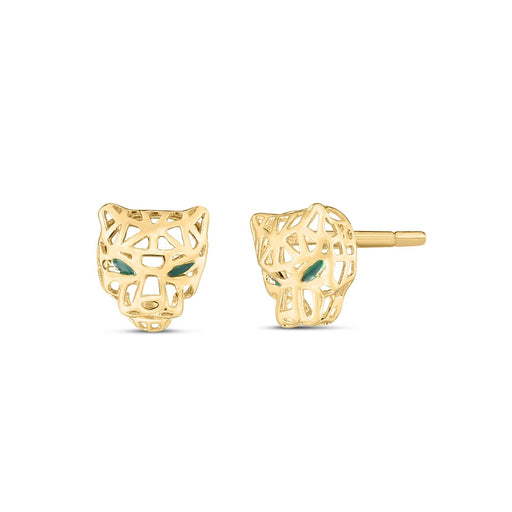 Bids.com 14k Yellow Gold Panther Head Stud Earrings Earrings White Smoke Yellow Gold