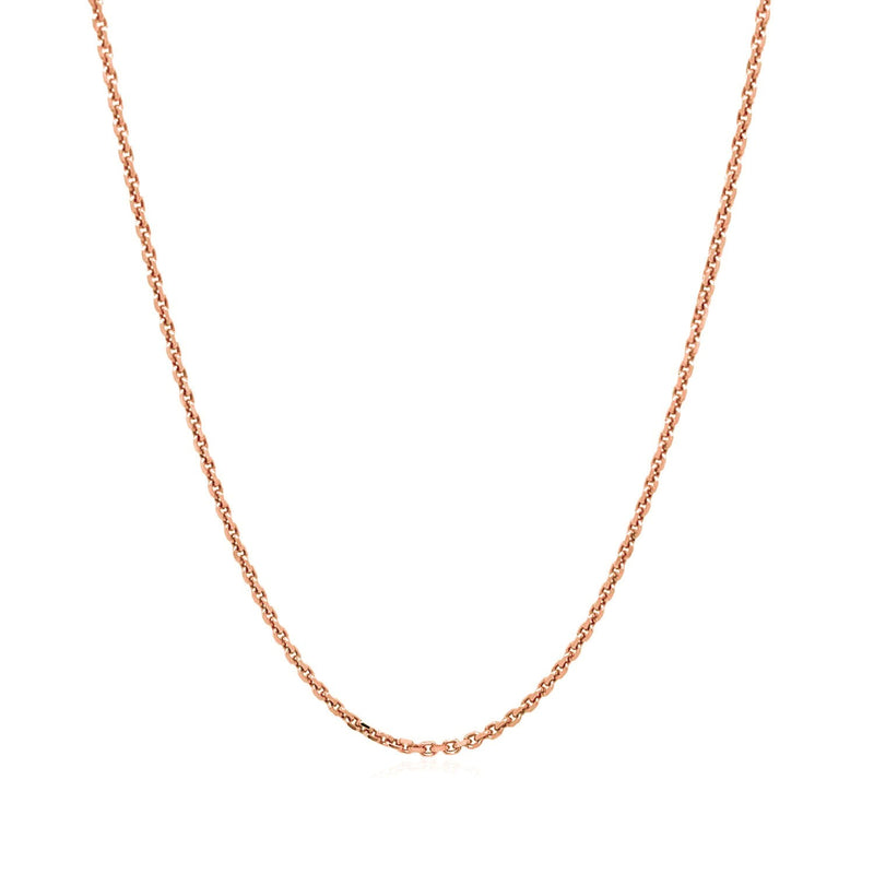 Bids.com 14k Rose Gold Diamond Cut Cable Link Chain 1.3mm Necklaces White Smoke 16 / White Gold,18 / White Gold,20 / White Gold