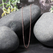 Bids.com 14k Rose Gold Diamond Cut Cable Link Chain 1.3mm Necklaces Black 16 / White Gold,18 / White Gold,20 / White Gold